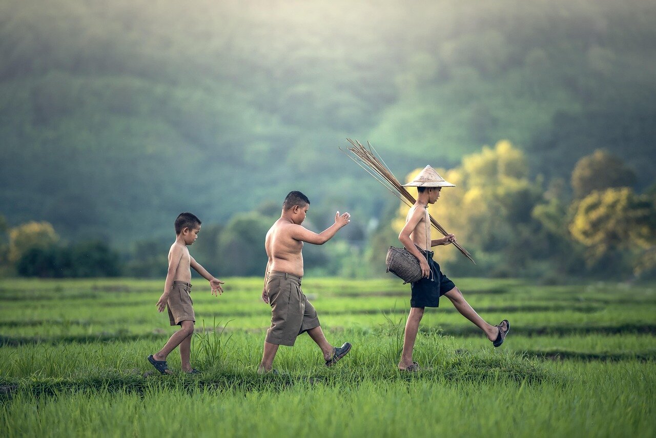 Southeast Asia Laos Children in the rural area
